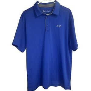 Under Armour Heat Gear Loose Fit Short Sleeve Polo Shirt (Men's XL) Royal Blue